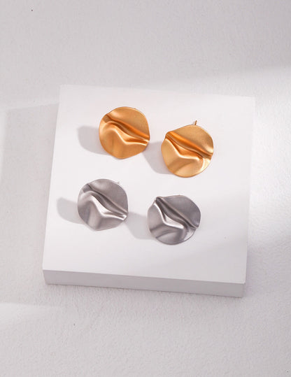 Round Pleated Earrings